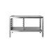 A silver metal support stand for Eloma combi ovens.