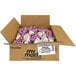 A white and pink My/Mochi cardboard box full of double chocolate mochi ice cream.