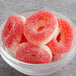 A bowl of Kervan Gummy Strawberry Rings.