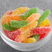 A bowl of Kervan Sour Gummy Worms.