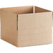 A Lavex kraft cardboard shipping box with a cut out top.