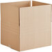 A close-up of a Lavex cardboard box with a cut-out top.