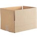 A Lavex corrugated cardboard shipping box with a cut out corner.