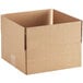 A Lavex cardboard shipping box with a cut out corner.