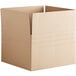 A Lavex cardboard shipping box with a cut out top.