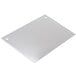 A white rectangular metal plate with two holes.