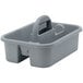 A gray polypropylene Quantum tool caddy with a handle.