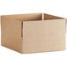 A Lavex kraft cardboard box with a cut out top.