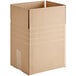 A Lavex cardboard shipping box with a cut out top.