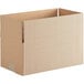 A close-up of a Lavex cardboard shipping box with a cut out top.