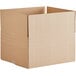 A Lavex Kraft cardboard shipping box with a cut out top.