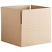 A Lavex multi-depth cardboard shipping box with a cut out top on a white background.