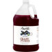 A gallon jug of Amoretti Acai Blue Craft Puree with a blue label.