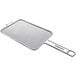 A Mibrasa stainless steel mesh flat grill basket with a handle.