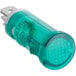 A close-up of a green indicator light.