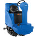 A blue Clarke Focus II R BOOST28 ride-on floor scrubber with a black seat.