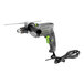 A Genesis corded drill with a cord and auxiliary handle.