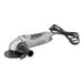 A Genesis corded angle grinder with a grinding wheel attached.