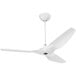 A white Big Ass Fans Haiku ceiling fan with white blades.