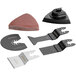 A group of Genesis multi-purpose tools including a saw blade.