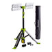 A PowerSmith green and black collapsible tripod stand for a work light.