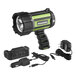 A green and black PowerSmith spotlight with a power cord.