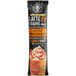 A black package of The Frozen Bean Single Serve Double Shot Caramel Macchiato Blended Ice Coffee Mix with white and orange text.