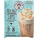 A bag of The Frozen Bean Sea Salt Caramel Latte Blended Ice Coffee Mix.