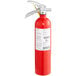 A red Badger Advantage fire extinguisher with a white label.