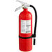 A red Badger Advantage fire extinguisher with a white label.