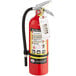 A Badger Advantage fire extinguisher with a white tag attached.