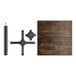 A Lancaster Table & Seating Butcher Block Table with a metal base.