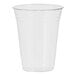 A Solo clear plastic squat cup on a white background.