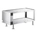 A stainless steel ServIt heated shelf warmer with two shelves on a counter.