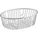 An Acopa stainless steel wire basket with a handle.