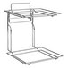 A chrome metal APS Doppeldecker buffet frame with two shelves on it.