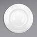 A close-up of a Corona by GET Enterprises bright white porcelain plate.