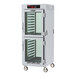 A white Metro C5 heated holding cabinet with clear Dutch doors.