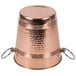 An American Metalcraft hammered copper wine bucket with a metal ring.