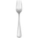 A close-up of a Oneida Pearl stainless steel salad/dessert fork with a silver handle.