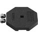 A black hexagon shaped Plasticade rubber base with wheels.