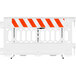 A white Plasticade Pathcade barricade with white diamond grade stripes on one side.