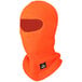 An orange RefrigiWear ski mask with an open hole and a white logo.