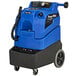 A blue Powr-Flite Pulsar Delta+ carpet extractor with wheels.