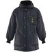 A navy RefrigiWear Iron-Tuff Ice Parka with a hood and pockets.