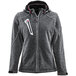 A RefrigiWear women's grey softshell jacket with red accents and a white logo on the chest.