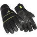 A pair of black RefrigiWear gloves with mesh accents.