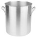 A Vollrath stainless steel stock pot with handles.