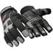 A pair of black RefrigiWear insulated gloves with white dots on the palm.