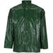 A green Tingley Iron Eagle rain jacket with a black logo.